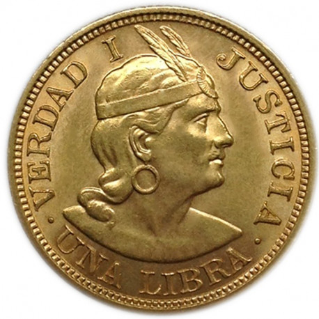 Peru One Libra Gold Coin - peninsulahcap