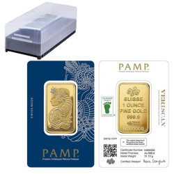 Scatola da 25 - 1 oz Lingotto d'oro PAMP Suisse Lady Fortuna Veriscan Carbon Neutral | 1 oz Lingotto d'oro PAMP Suisse